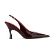 Burgundy Læder Elsa Pumps 9cm Hæl