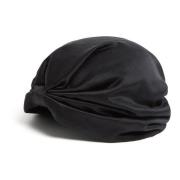 Sort Silke Turban Hat med Vlogo