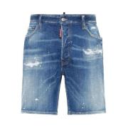 Blå Maling Splatter Denim Jeans