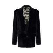 Blazer med Broccato Print, Italiensk Design