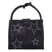 Sort Satin Mini Tote Taske