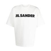 Herre Bomuld Logo Print T-shirt Bianco