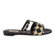 Sort Rockstud Slide Sandaler