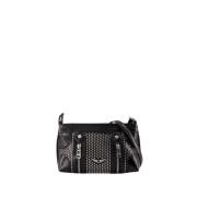 Sort læder crossbody taske