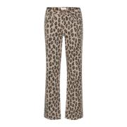 Leopard Print Straight Leg Jeans