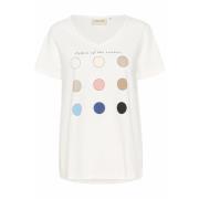 Grafisk Print T-shirt Top Farve Dots