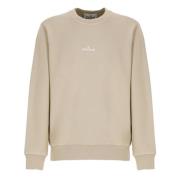 Beige Bomuldssweatshirt med Logoprint