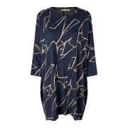 Grafisk Fugleprint Tunika Navy Blazer