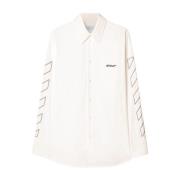 Hvid Button-Up Skjorte med Logo