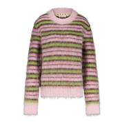 Stribet Mohair Pullover Sweater