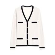 Creme Cardigan med V-hals