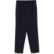 Navy Blue Beaded Trim Trousers