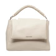 Beige Læder Håndtaske Sveva Soft Medium