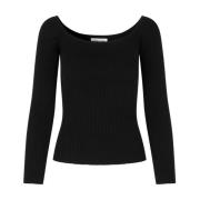 Ribbet Bomuld Silke Blandings Top