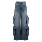 Cargo Baggy Jeans med Multi-Lommer