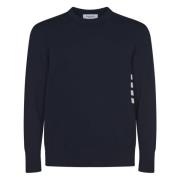 Blå Crew Neck Bomuldssweater