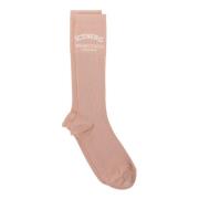 Blush sok med jacquard Milano Italia logo