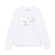 Hvid Logo Print Sweater