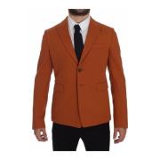 Elegant Orange Casual Blazer