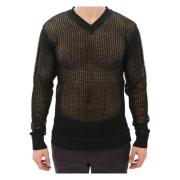 Elegant mørkegrøn V-hals sweater