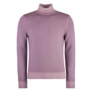 Ribstrikket turtleneck sweater i ren uld