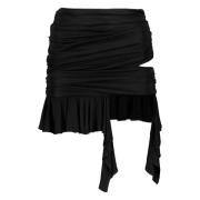 Draped Ruffled Mini Skirt