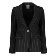 Silkeblandet Revers Krave Blazer