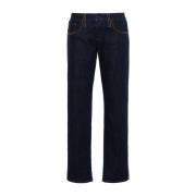 Piped-Trim Denim Jeans