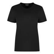 Ribbet Bomuld Crew-Neck T-Shirt