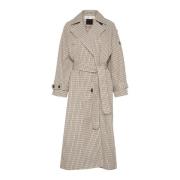 Neutral Check Trenchcoat Jakke