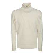 Kashmir Turtleneck Sweater med Ribbede Kanter