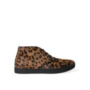 Leopard Print Mid-Top Sneakers Sko