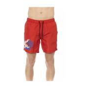 Rød Polyester Herre Svømme Shorts