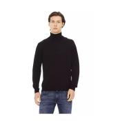 Trendy Sort Stof Herre Pullover