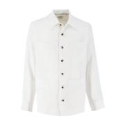 Linned Overshirt med Bred Krave