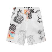 Bomuldspoplin Legende Print Shorts