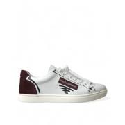 Eksklusive Hvid Bordeaux Lave Top Sneakers