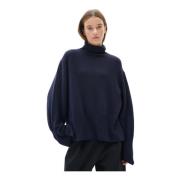 Oversized Turtleneck Sweater Marine Blue