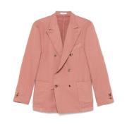 Mauve Double-Breasted Blazers