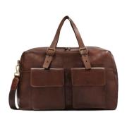 Elegant Grain Leather Travel Bag