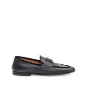 Sorte flade sko Logo Plaque Loafers