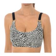 Animal Print Bikini Top med U-hals