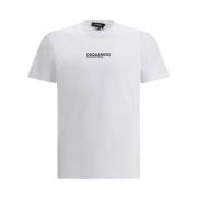 Monogram Bomuld T-shirt med Ribbet Crew