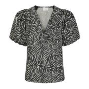 Zebra Bluse - Sort