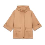 Kort parka i ruskind look