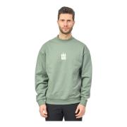 Grøn sweater med logoprint