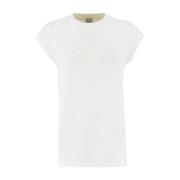 Crew-neck Bomuld T-shirt med Lover Print