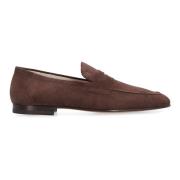 Suede Loafers Rund Tå Goatskin