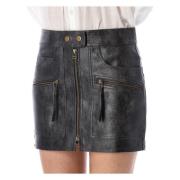 Vintage Faux Leather Mini Skirt