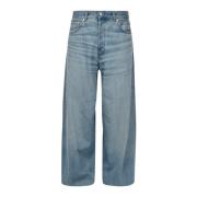 Højtaljet Blå Straight Leg Jeans